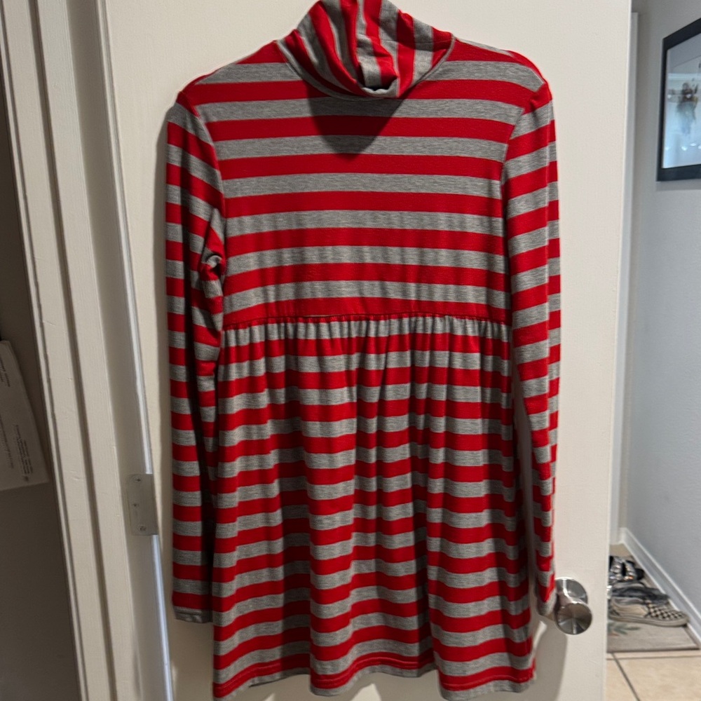 Striped Red and Gray Dress/Top